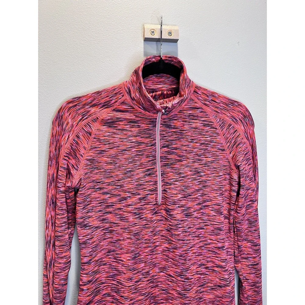 Athleta Womens XS Red Mendoza 1/2 Zip Pullover Activewear Jacket Space Dye